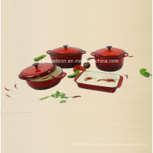 Ensemble de batterie de cuisine en fonte 4PCS